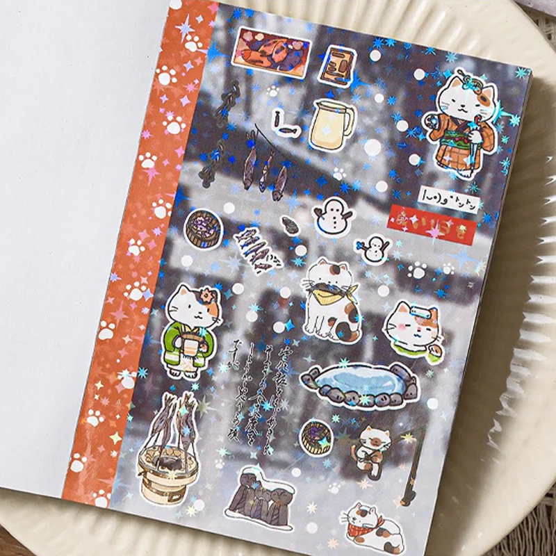 السيد ورقة لطيف الحيوان ملصق كتاب 30 ورقة/حزمة القط Windbell العشب M5 ملصقات ديكور المنزل هدايا الحيوانات الأليفة للأصدقاء