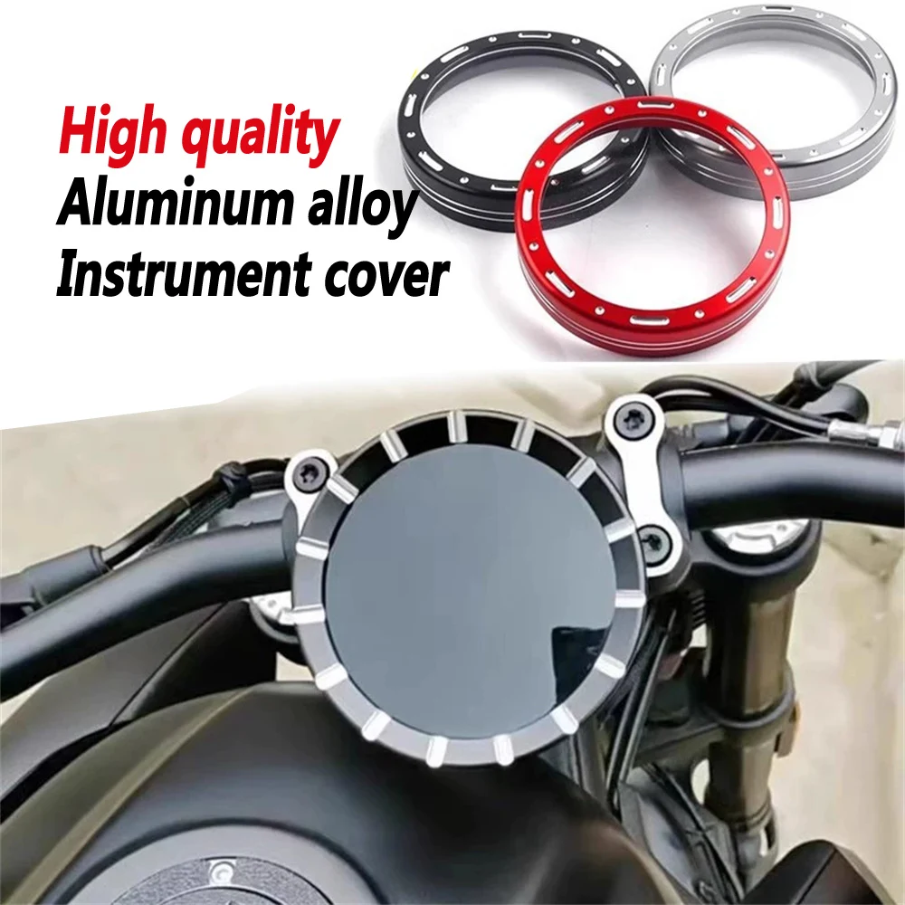 For QJMOTOR SRV600 SRV 600 Instrument Cover Modification Decorative Cover Aluminum Alloy Protective Shell Code Table Ring Cover