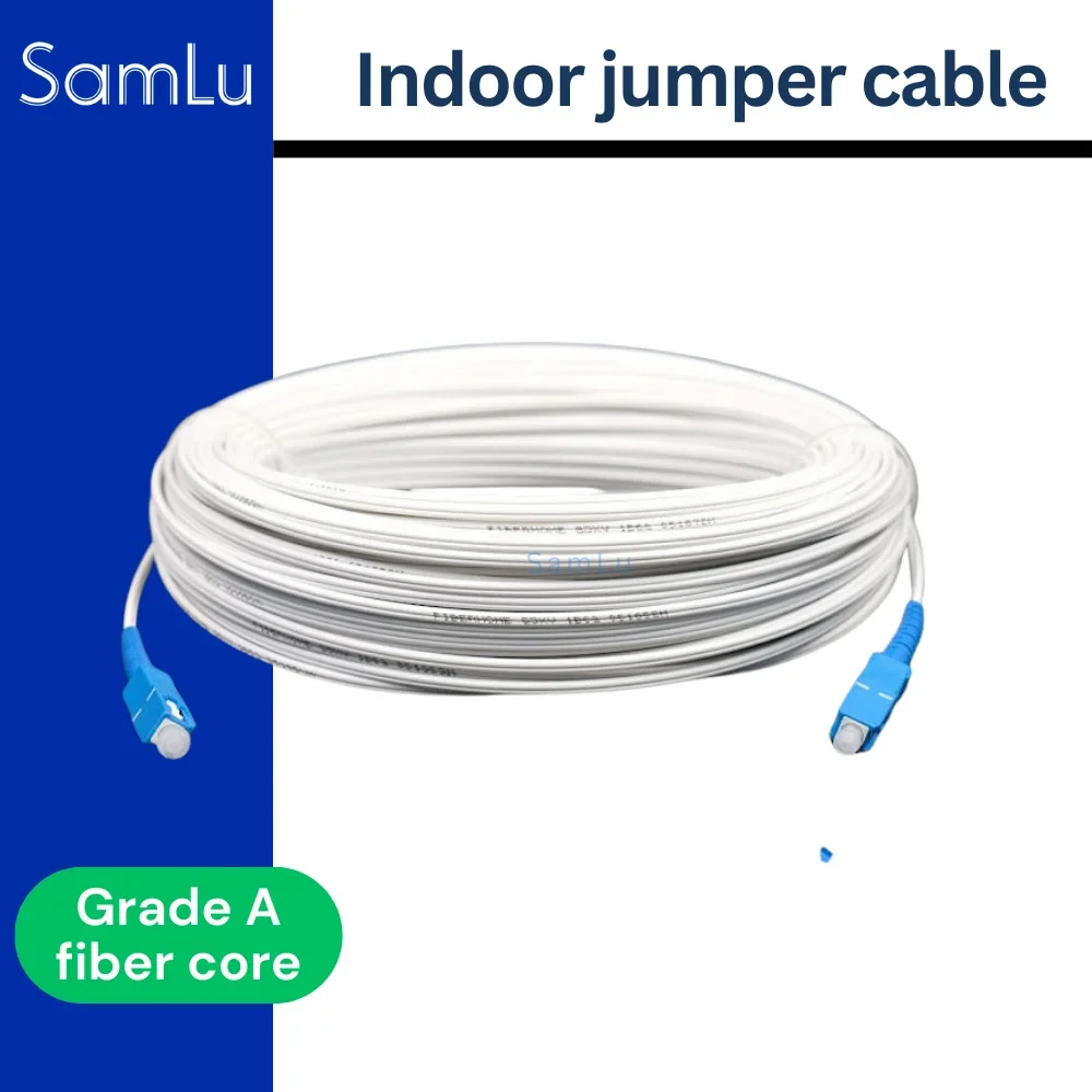Indoor single-mode fiber optic patch cord, SC household finished fiber optic extension cable, white LCFC, broadcast cable