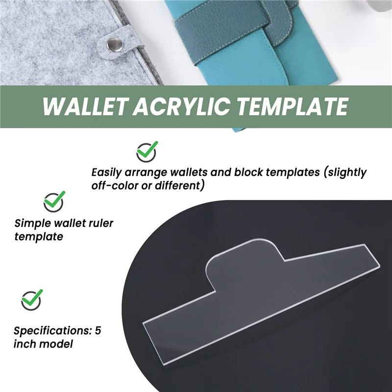 A97G Кошелек Акриловый шаблон Кошелек Кожаный узор Акриловый кожаный узор Кожаные шаблоны для сумок