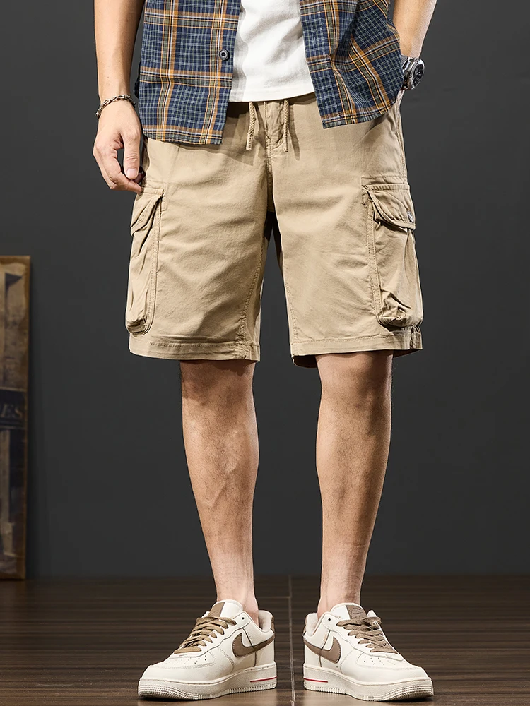 ملابس عمل قطنية فضفاضة مناسبة للرجال غير رسمية بطول خمسة أرباع ملابس خارجية صيفية كلاسيكية أمريكية ملابس شبابية للطاقة Sle