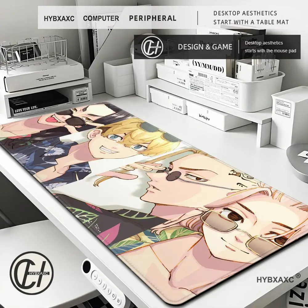 

Hot Anime Tokyo Revengers Mousepad HD Printing Computer Gamers Locking Edge Non-slip Mouse Pad XXL90x40cm Keyboard PC Desk Pad