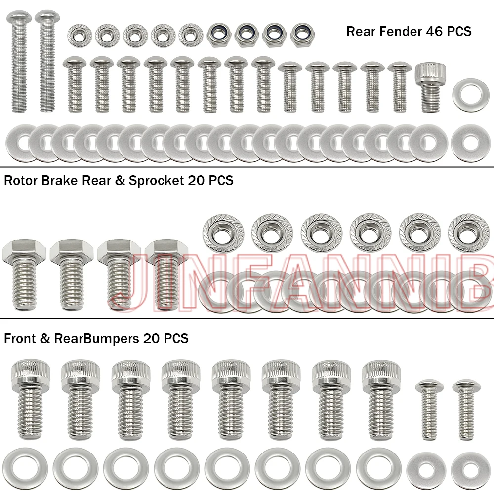 for Yamaha Blaster 200 YFS200 1988-2000 2001 2002 2003 2004 2005 2006 Polished Stainless Steel Bolt Screw Kit