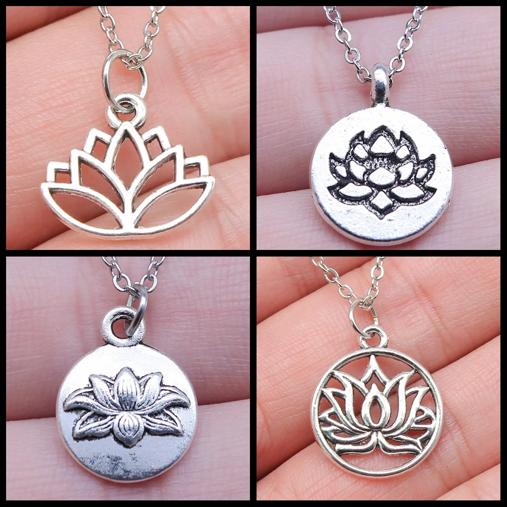 Creativity Retro Exquisite Fashion Party Jewelry Accessories Gift Lotus Flower Buddhist Yoga Pendant Necklace