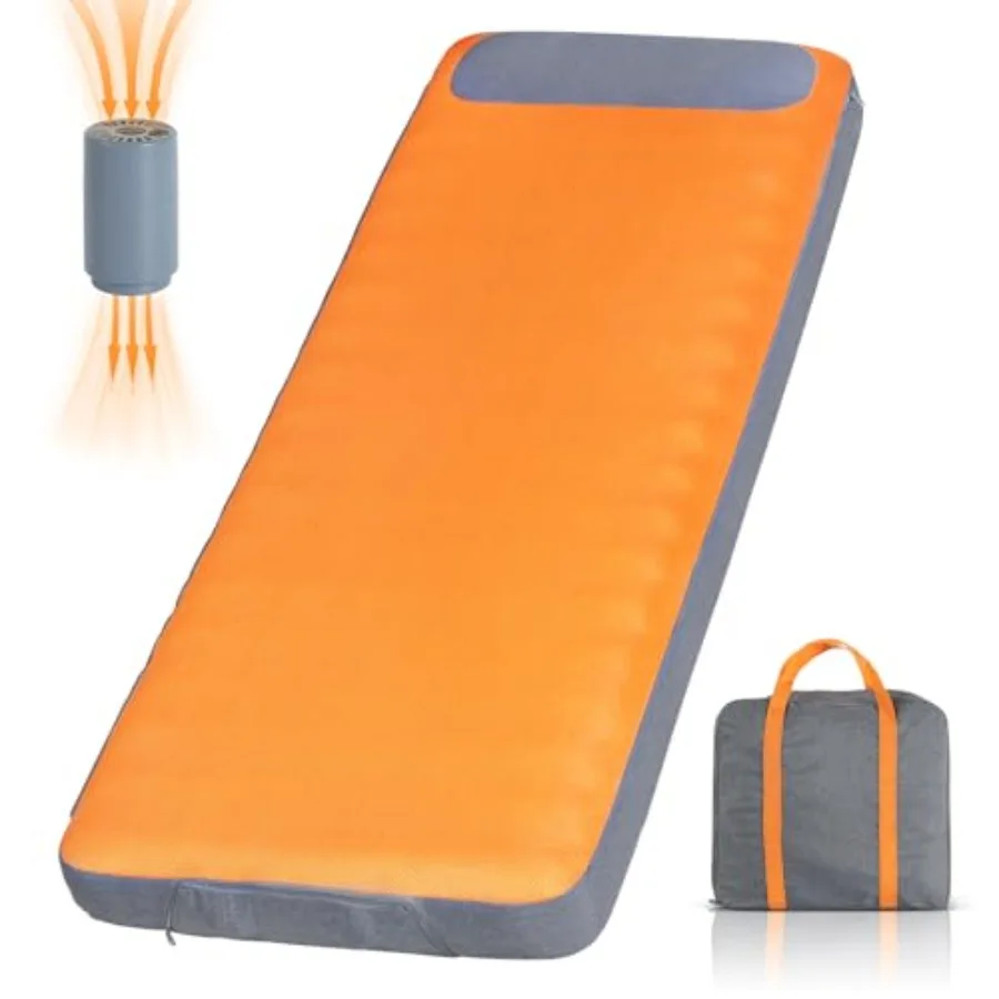 

Sleeping Pad 5.5" Thick Self Inflating Sleeping Pad with Electric Pump 4 Season Camping Mattress Pad with Built-in Pillow Campi