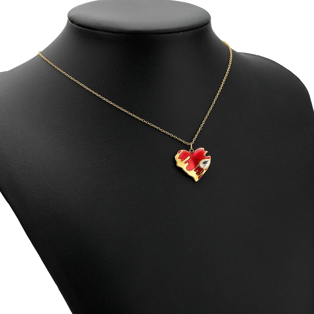 5 Stück Edelstahl PVD Emaille Zirkon Herzanhänger für DIY Schmuck, Halsketten, Armbänder und Zubehör – Detail 5