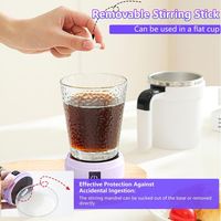Rechargeable Automatic Magnetic Stirring Mug 380ML Stainless Steel Stirring Cup Mixer Portable with Straw