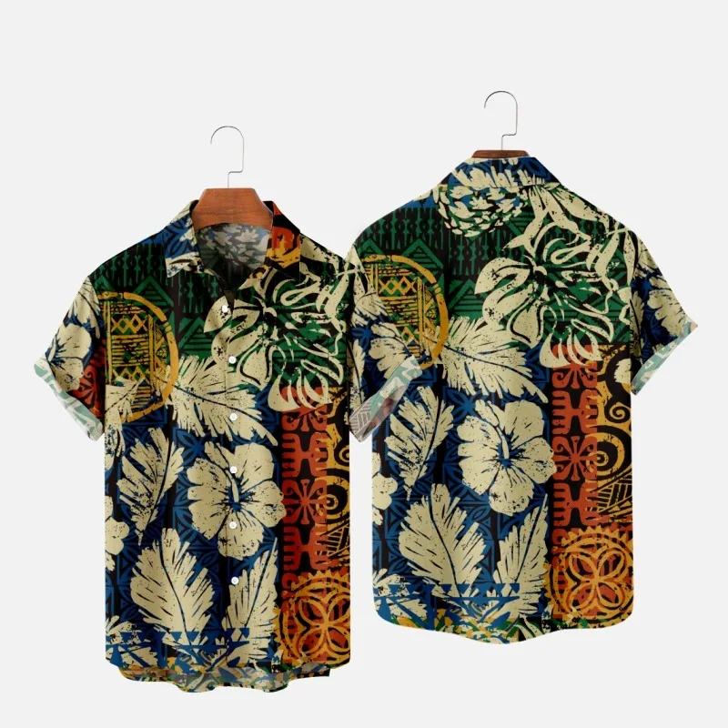 

Men's Fashion T-Shirts Hawaiian Tropical Camicias 3d Print Cozy Casual One Button Shirts Short Sleeve Beach Oversized Clothes 4