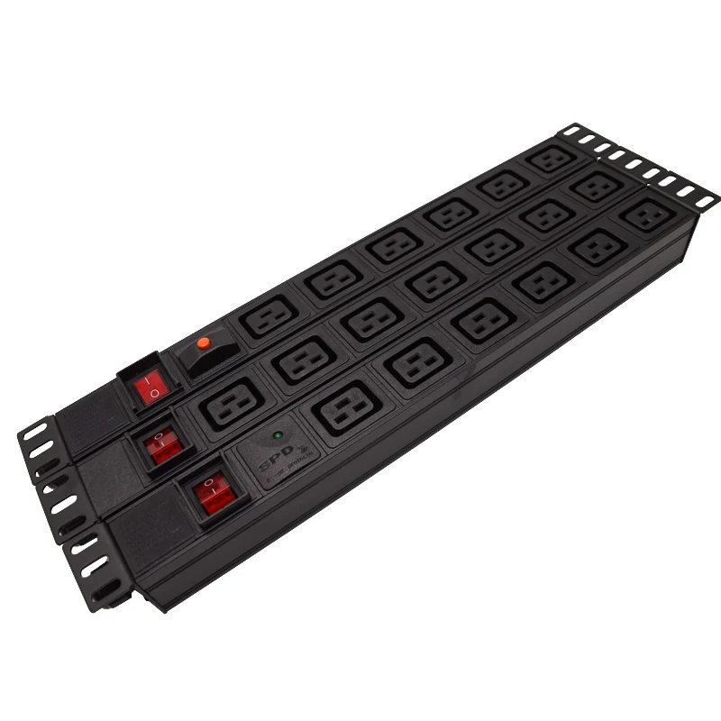 

19 inch Absenteeism PDU Power Strip IEC C19 Socket Overload/Lightning Protection Double-break switch Engineering PDU Power 4000W