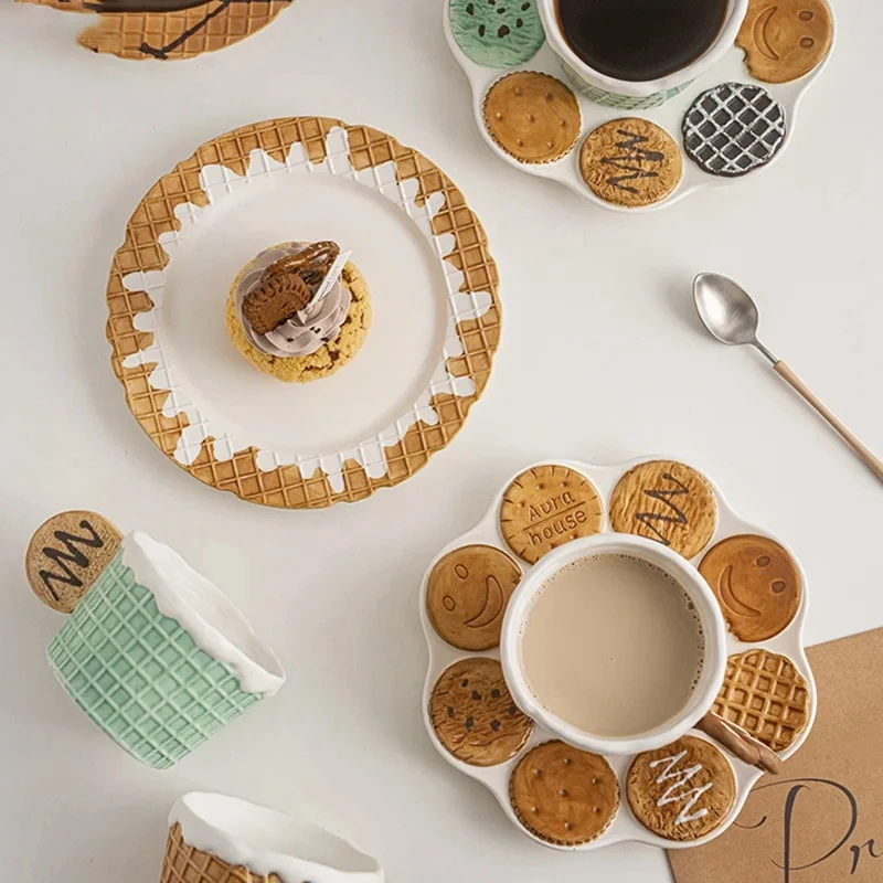 Creative Cookie Cute Ceramic Office Home Breakfast