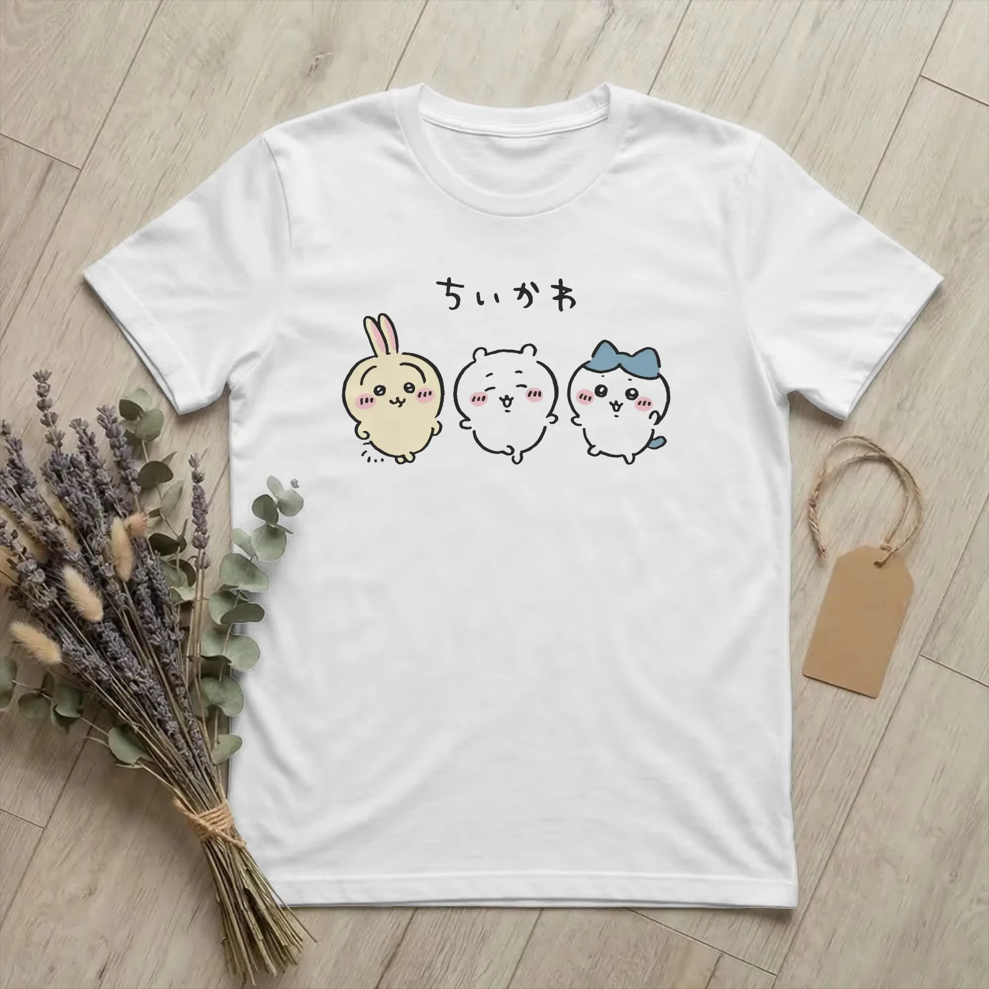 Men Women's Chiikawas Catoon T Shirts 100% Cotton Clothes Leisure Short Sleeve O Neck Tee Shirt Gift T-Shirts
