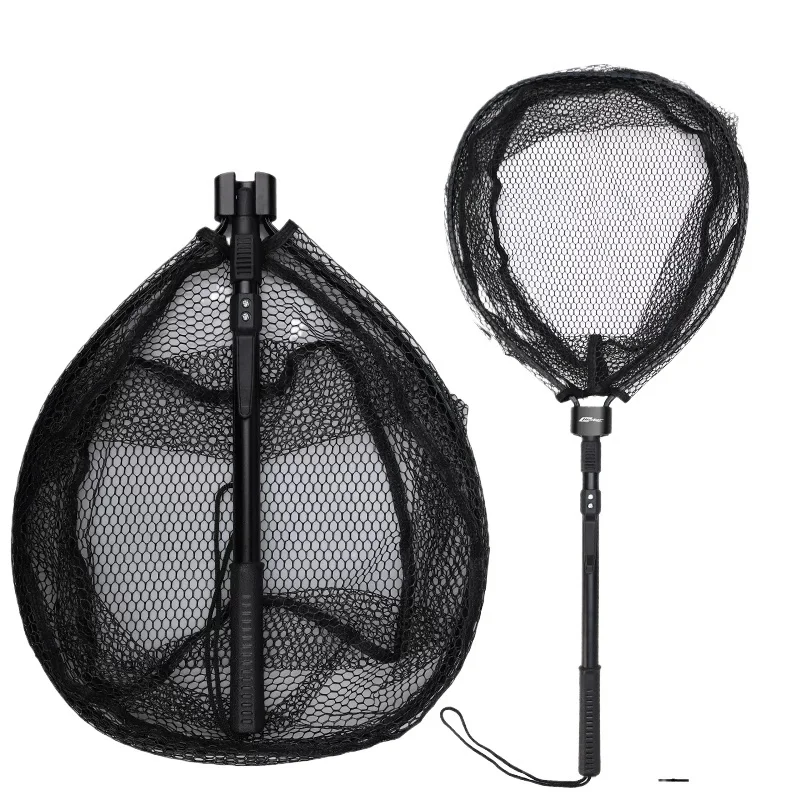 

Складной портативный подсачек для рыбалки, ультралегкий, с силиконовой сеткой, для ловли в ручьях