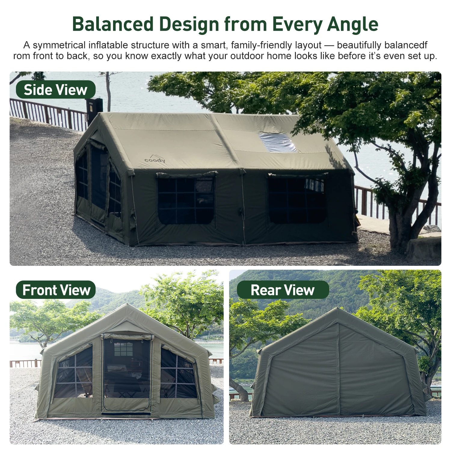 Coody 13.6 Air Tent-Army Green China Manufacture Inflatable Tent UV Protection Camping Tent Air Tent