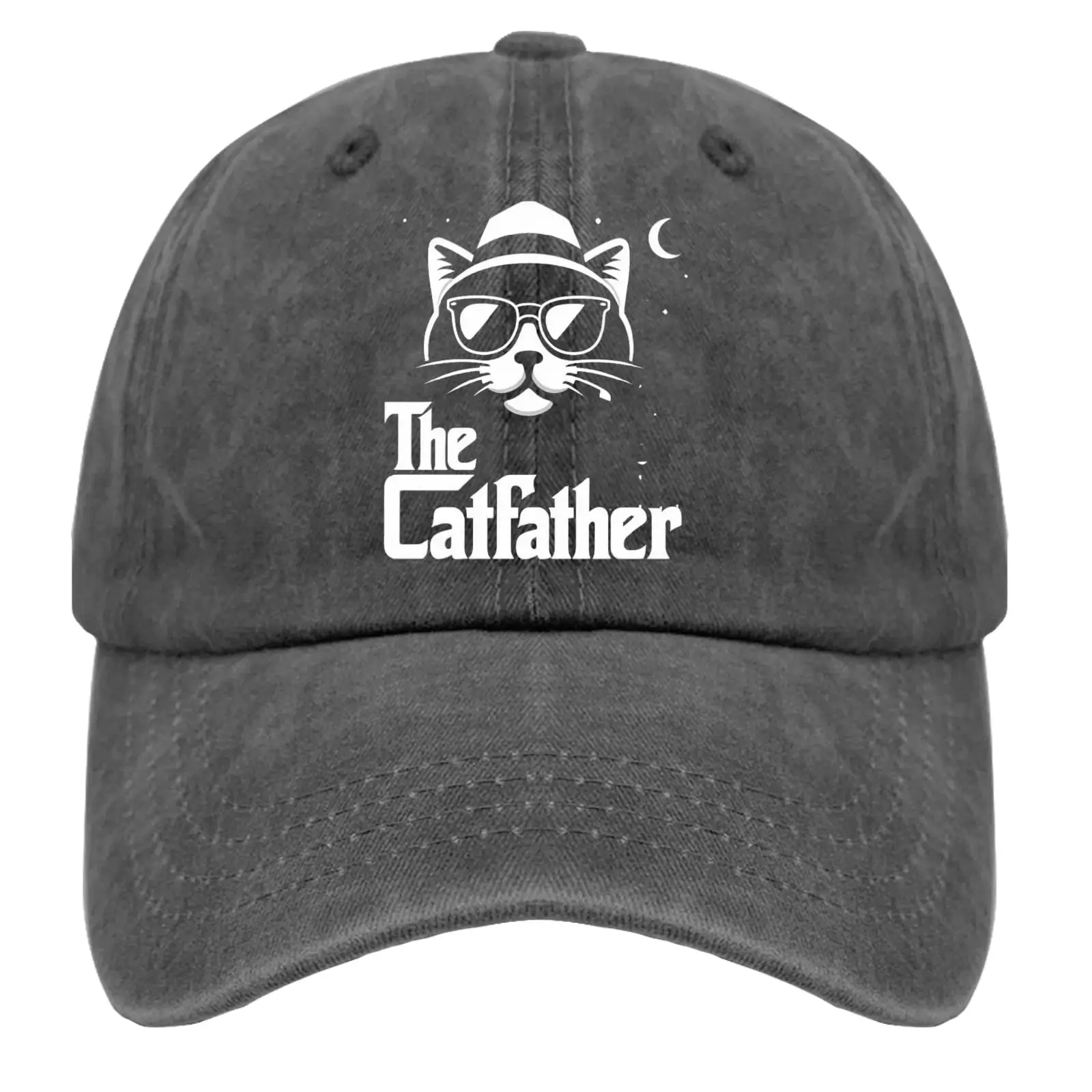 

The Catfather Caps Mens Trucker Hat Pigment Black Womens Baseball Caps Gifts for Her Workout Hat