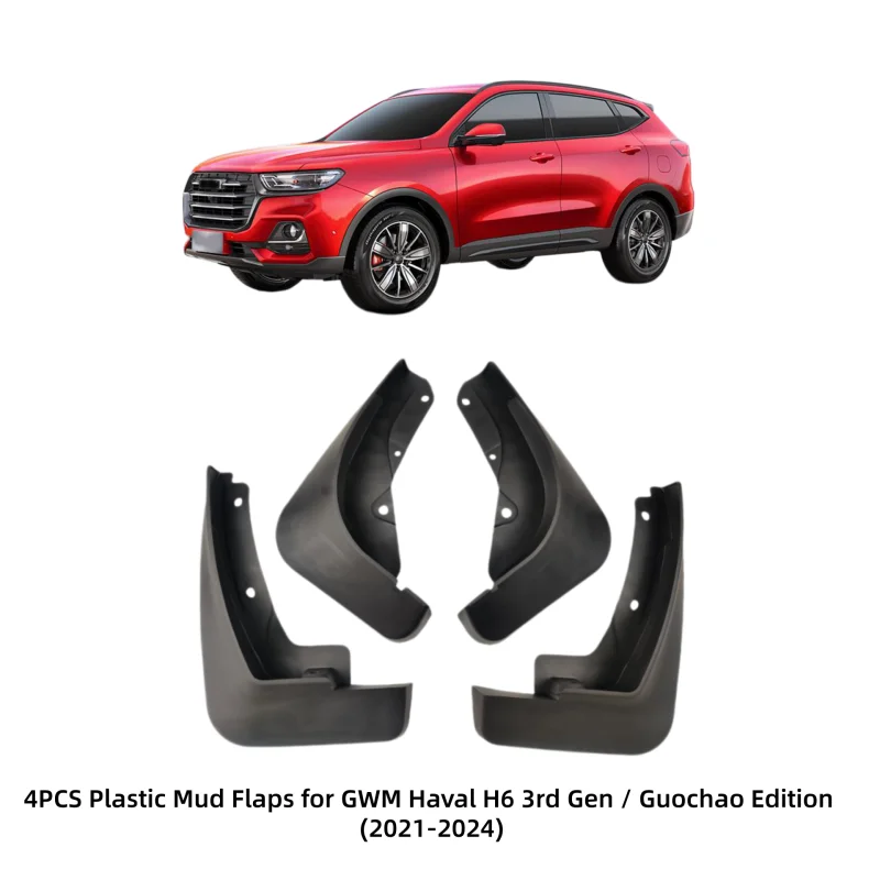 4PCS ABS Mud Flaps For GWM Haval H6 3rd Gen Guochao Edition 2021-2023Front Rear Wheel Fender Splash Guards Exterior Accessories