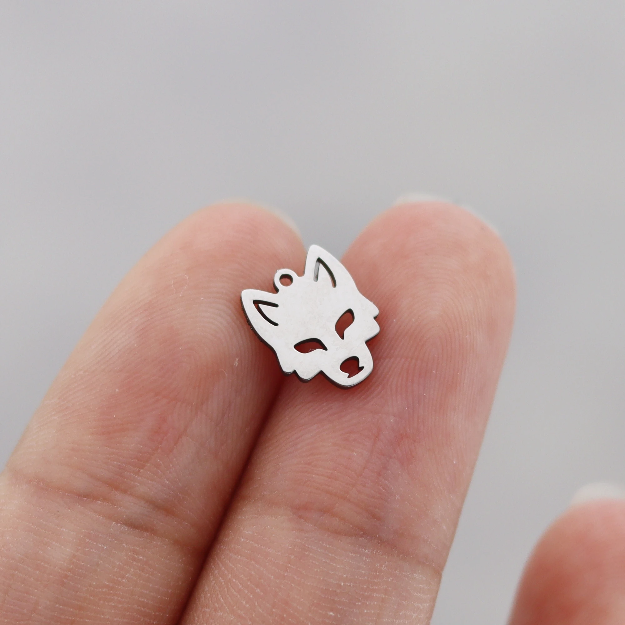 3pcs Gothic Wolf Charms Stainless Steel Pendant Jewelry Making DIY Handmade Punk Earrings Necklaces Bracelets Materials