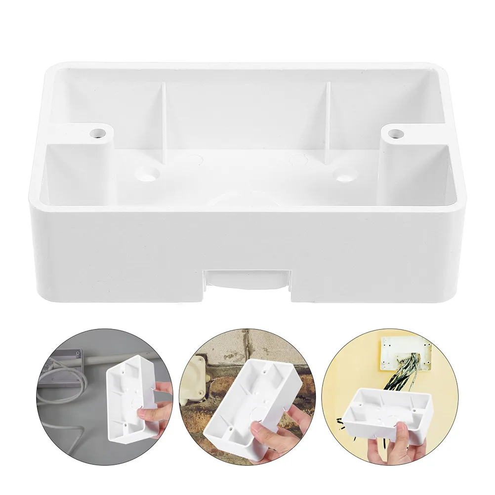 4Pcs Versatile Plastic Electrical Box 2-Gang Surface Mount Outlet Protector with Cable Management Sleek Design for Indoor