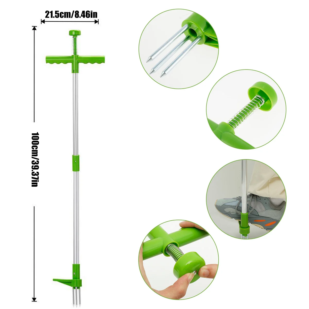 39inch Long Handle Weed Remover Portable Garden Lawn Grass Plant Flower Root Remover Outdoor Yard Stand Up Weed Puller