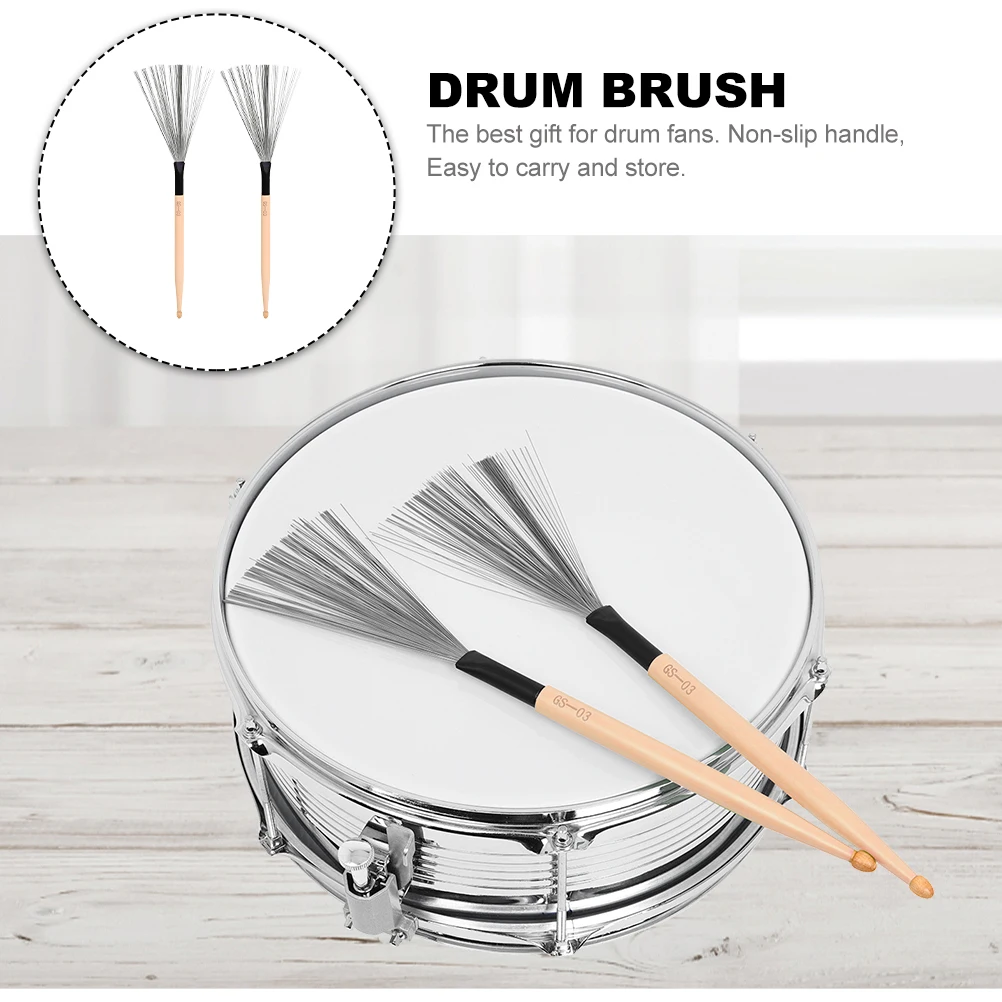 

Maple Sticks Fine Workmanship Drum Brush Wire Brushes Percussion Metal Special for Youth Bands Accessories Drumstick