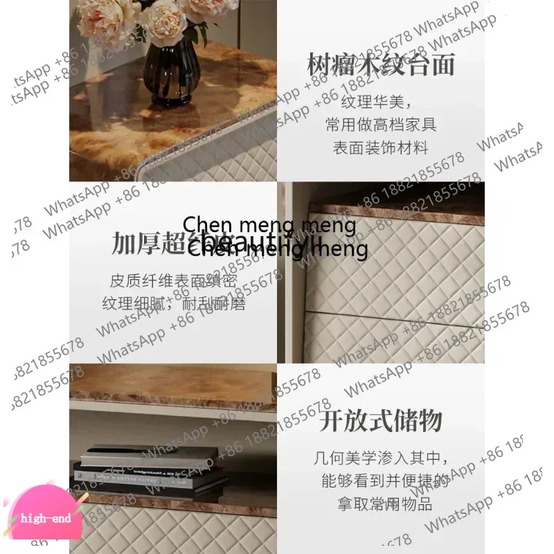 Light Luxury Chest of Drawers Italian Modern Fashion Drawer Paint Storage Chest of Drawers High-End Bedroom Storage Cabinet  A