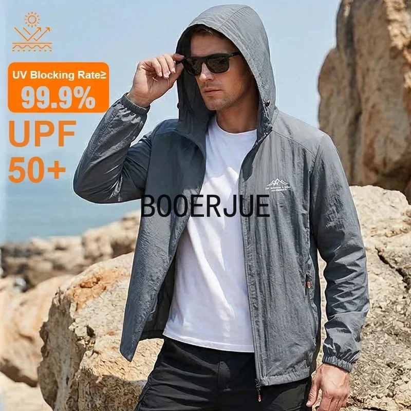 UPF 50+ Hooded Sun Protection Jacket Hiking Running Cycling Camping Fishing Lightweight Breathable Quick‑Dry Outdoor Windbreaker