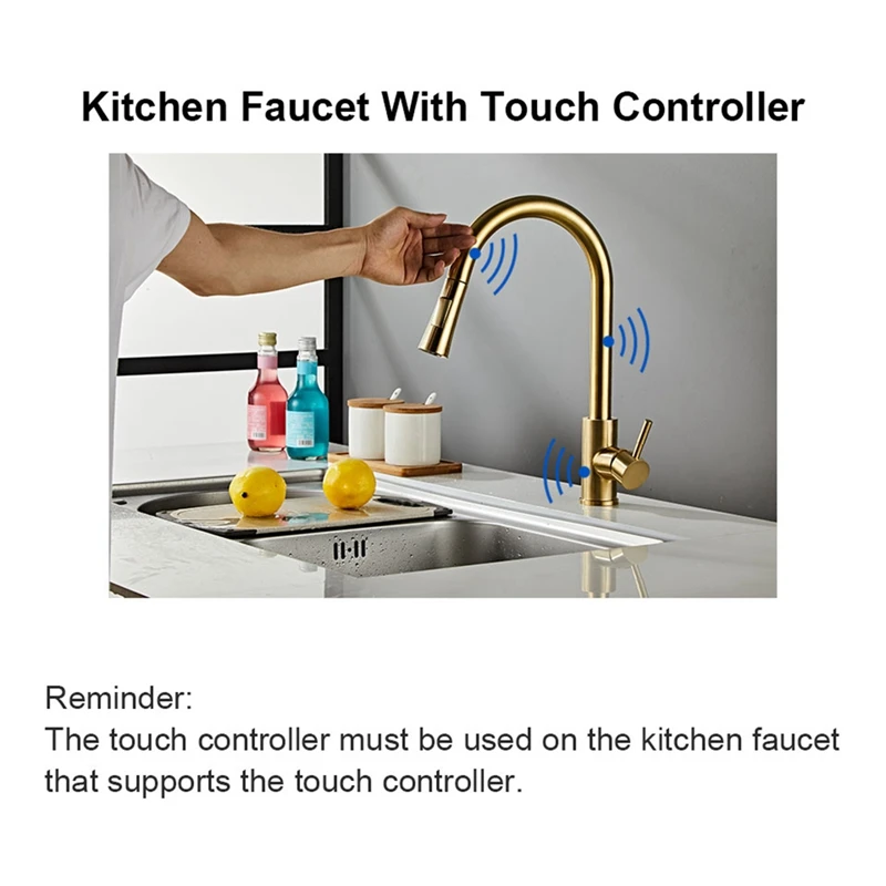 Smart Induction Sensor Kitchen Faucet Touch Controller With Battery Box Pull-Out Kitchen Faucet Touch Control, Easy Install B