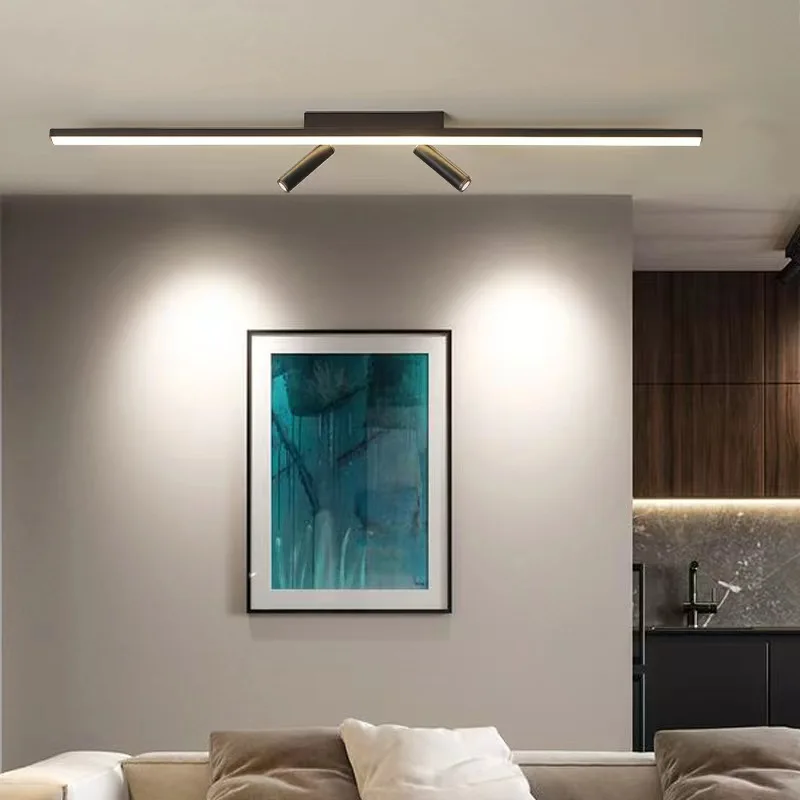 Luces de techo de pista Led modernas con focos, luz minimalista para dormitorio, vestíbulo, comedor, pasillo, lámparas de tira larga