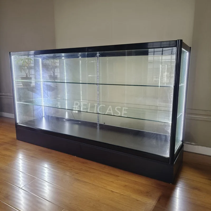 

custom.6 Feet Glass Display Cabinet Full Vitrine Show Cases Retail Store Display Showcases for Smoke Shops Accessories