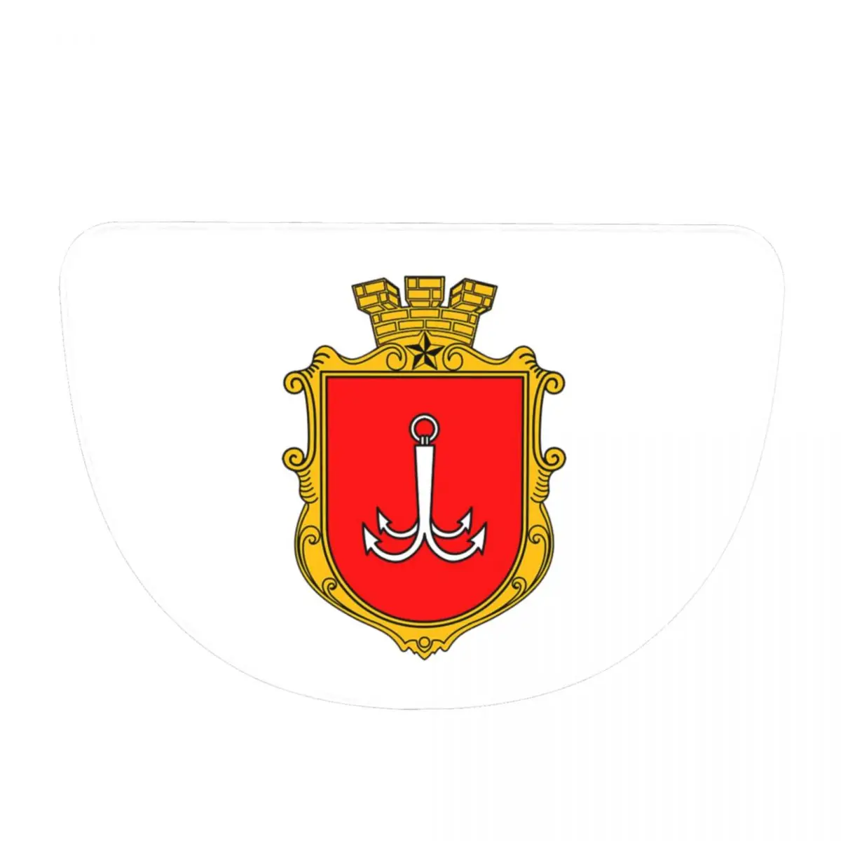 Coat Of Arms Of Odessa, Ukraine Soft Flannel Half Round Doormat Non Slip Bathroom Mat Absorbent Floor Carpet for Garage