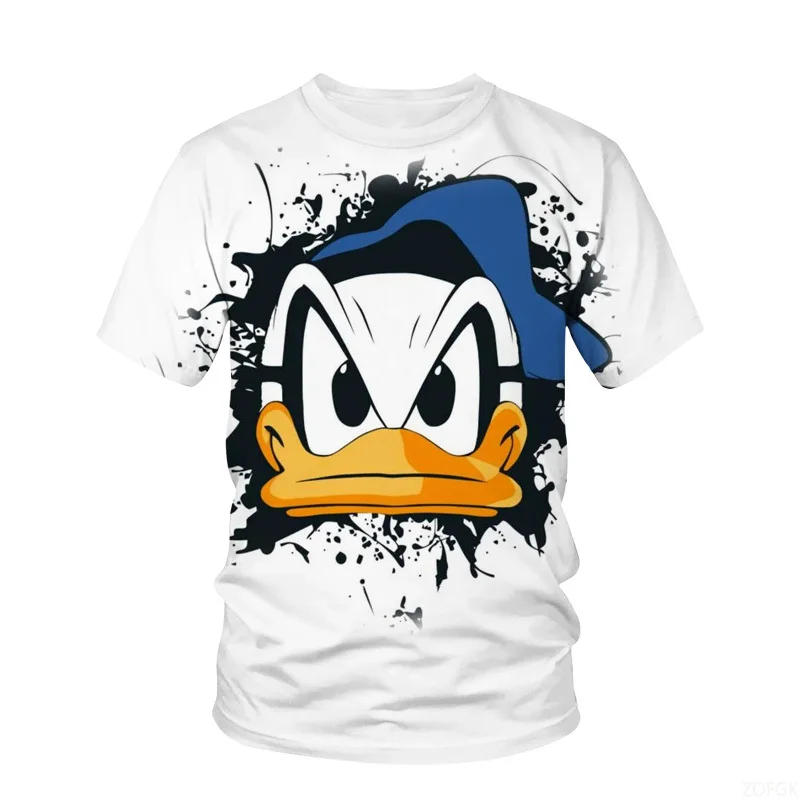 

Donald Duck Short Sleeve Round Neck T-shirt Summer Adult Men 3D Printed Short Sleeve Fashion Street Gothic Style