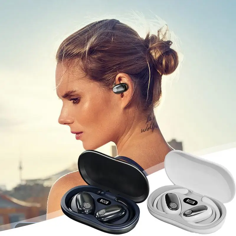 Earbuds With Ear Hooks Over-The-Ear Cordless Headphones Noise Canceling Running Headphones Water Resistant Sports Earbuds For