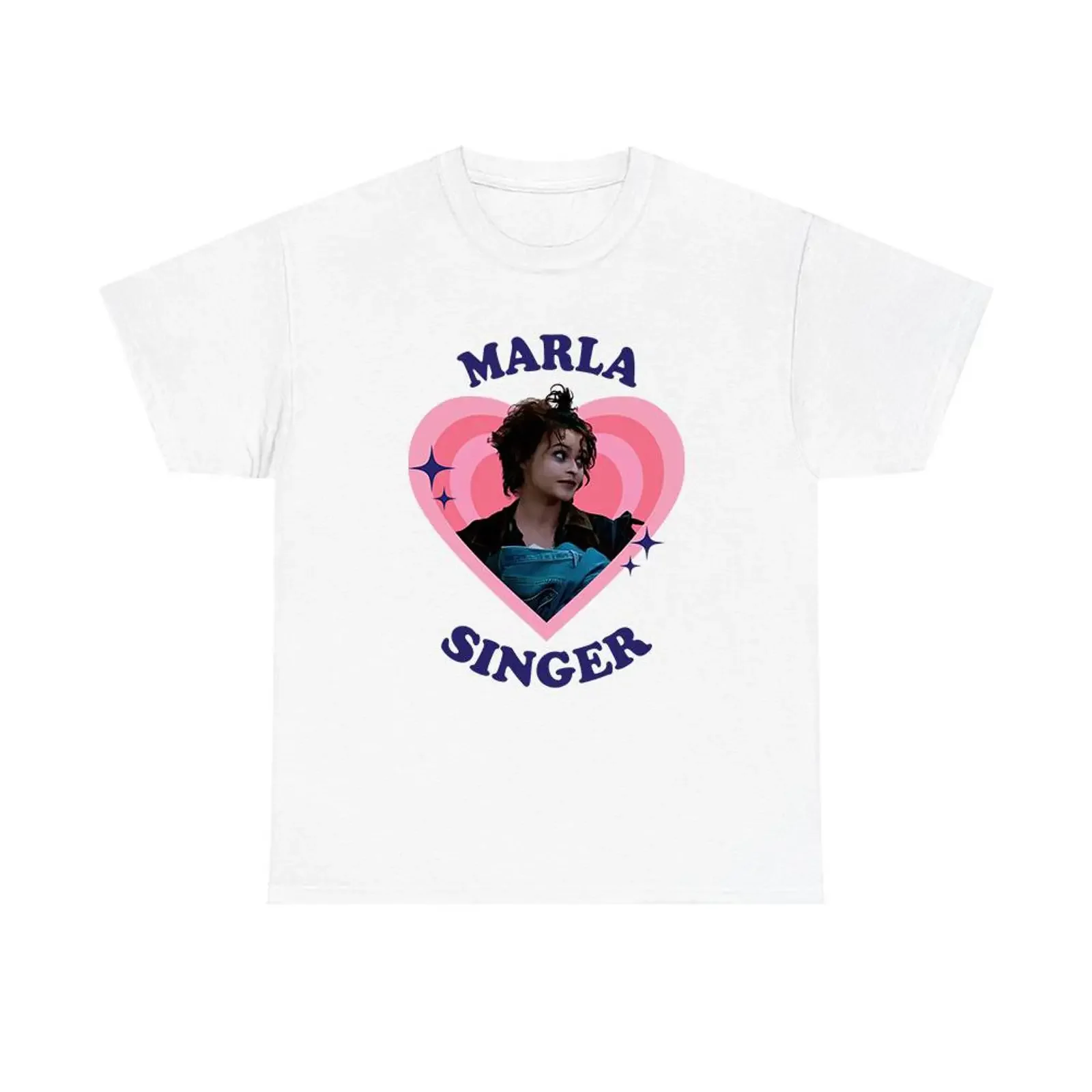 Marla Singer retro heart T Shirt Helena Bonham Carter sweaT vintage Washed Unisex Versatile Casual designer clothes Slightly