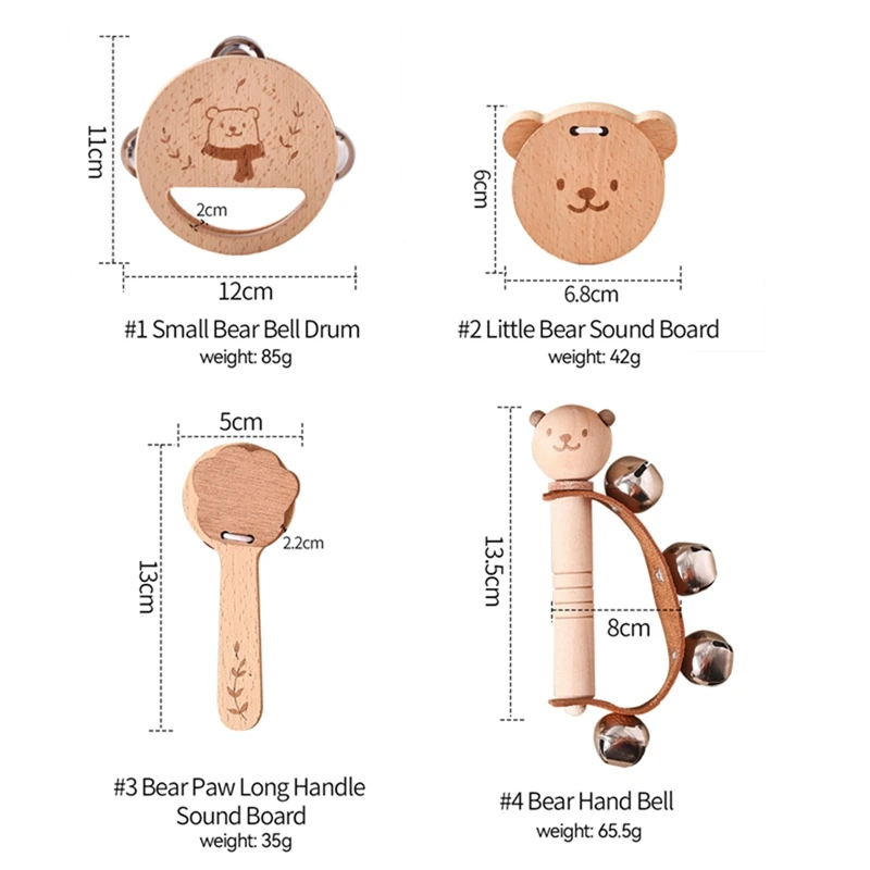 Brinquedos Montessori Instrumentos Musicais de Madeira para Crianças, Jogo Interativo para Criança, Presente Educativo para Bebê de 1 a 3 Anos