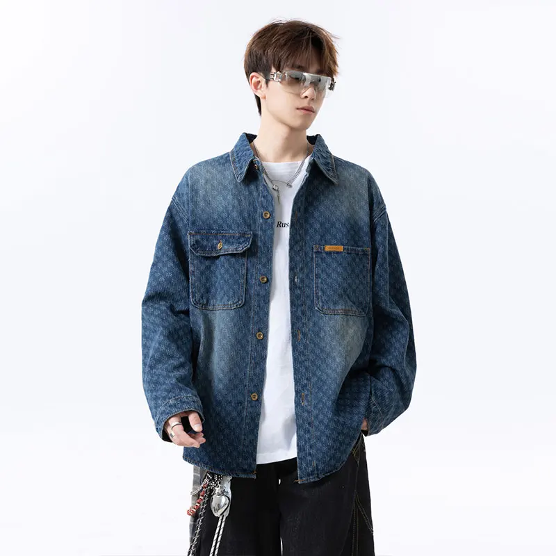 

Весенне-осенняя джинсовая куртка, мужские однобортные джинсовые куртки с лацканами, модное повседневное пальто, мужское хлопковое пальто