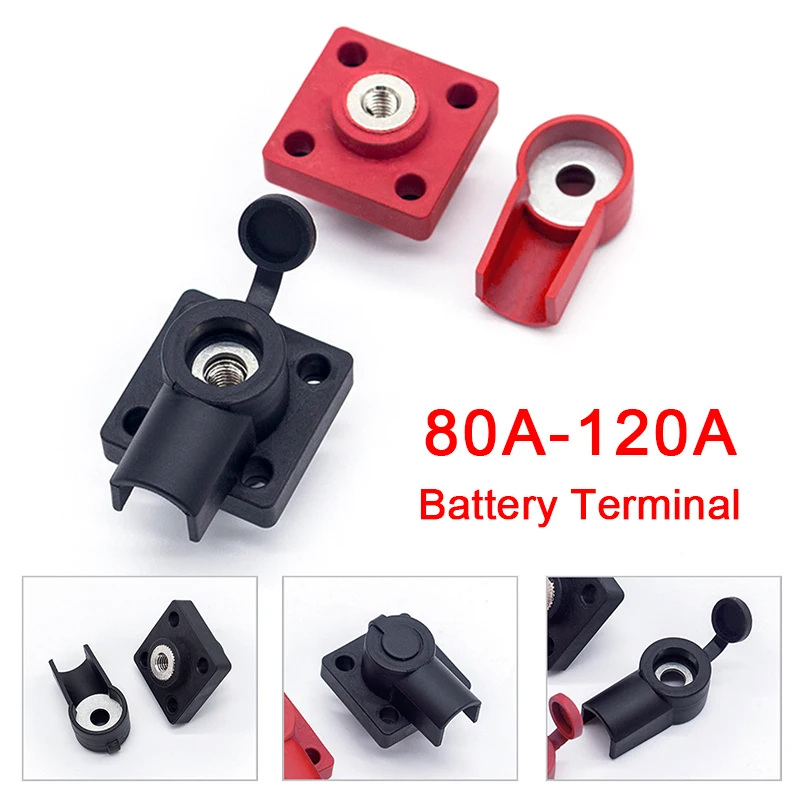 80A-120A Lithium Battery Connector Inverter Energy Storage Terminal with Dust Cover Through-wall Type High Current All Copper