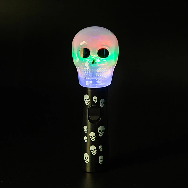 Handheld Light Up Wand Toys Halloween Adults Kids Cosplay Props Cute Ghost Pirate Skull Pumpkin Flashing Sticks Party Decoration