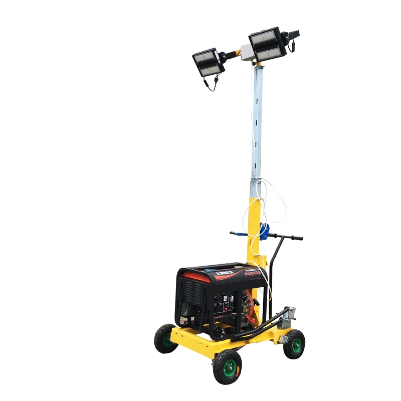 Mobile Light Tower Generator Push Type 5m Portable diesel Tower lightning Plants for Sale