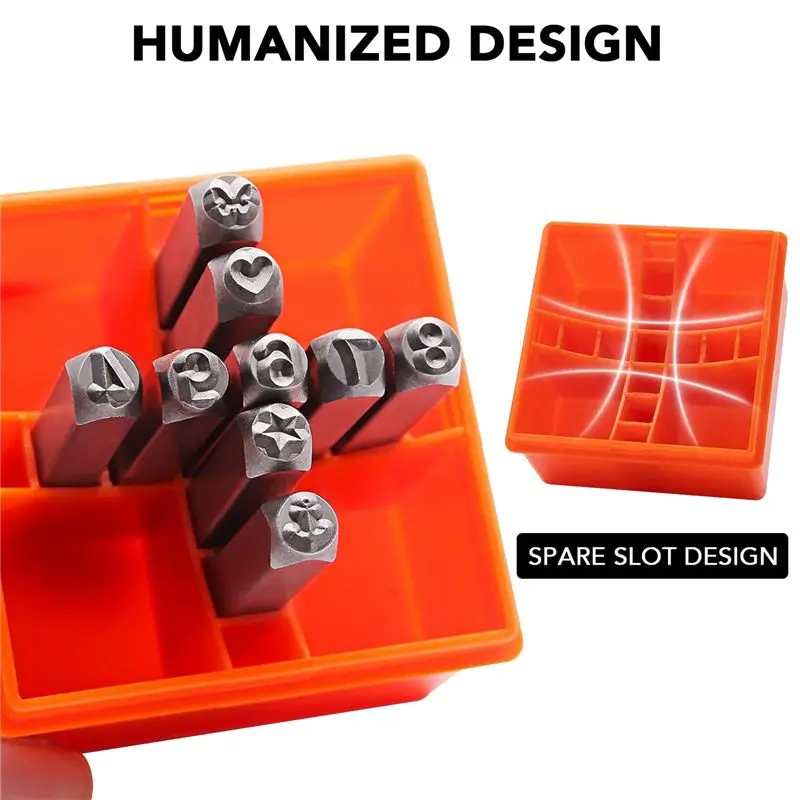 A33R-37 Pcs Letter Stamp Set 6MM (1/4 Inch) Metal Punch Stamp Kit DIY Arts And Crafts Supplies