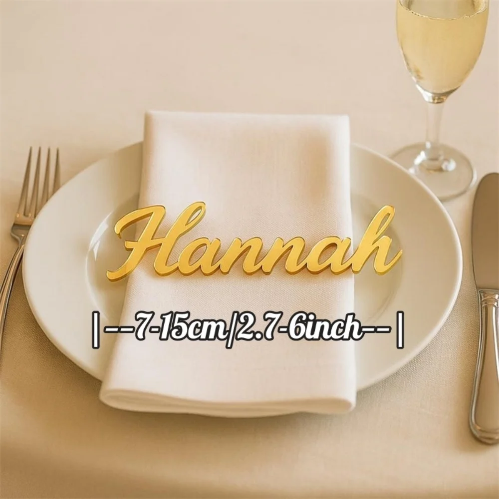 Customized Acrylic Wedding Seat Place Cards Custom Name Mirror Table Name Sign for Wedding Reception Banquet Event Party Supply image 3