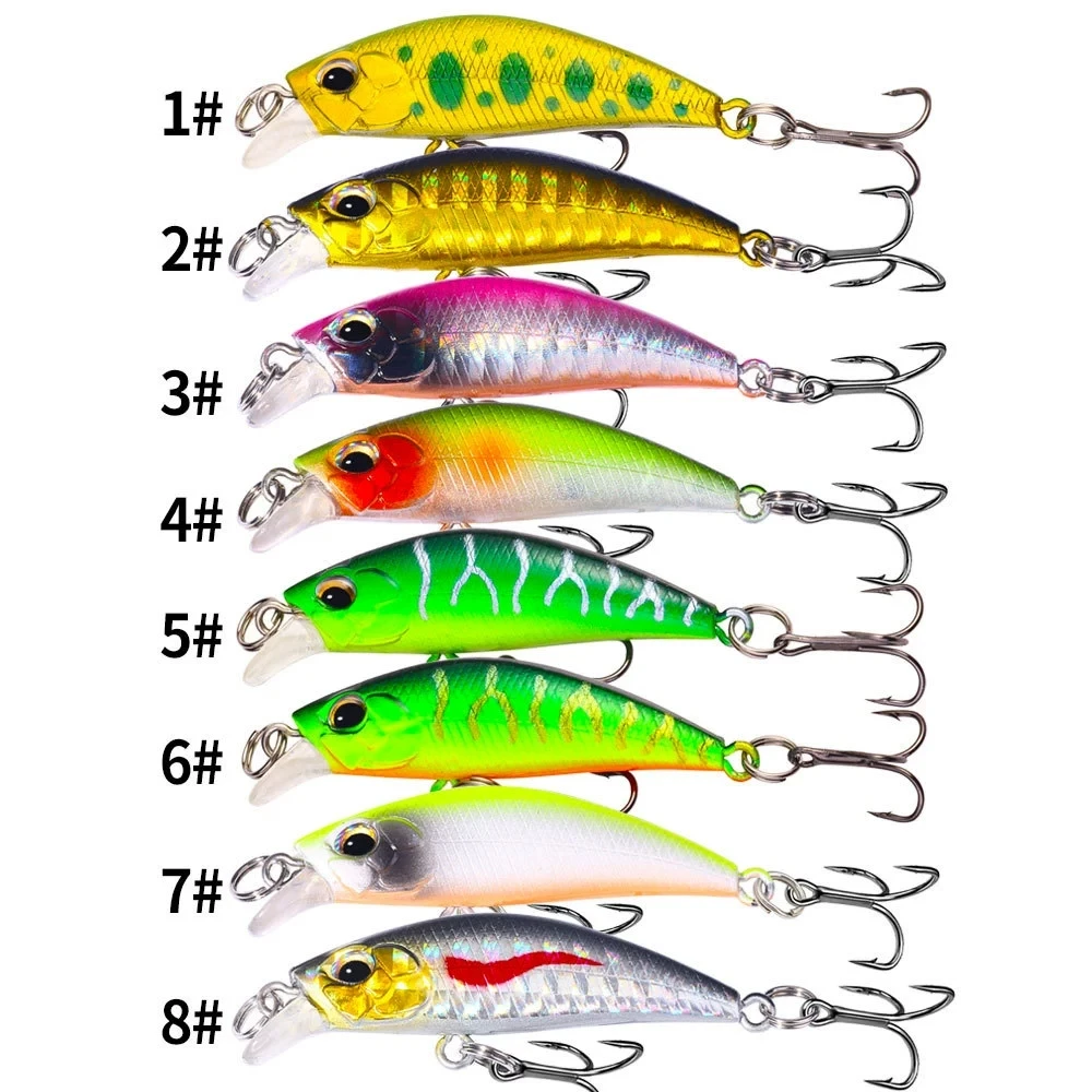 1Pcs 5cm 3g Slow Sinking Mino Creek Bait Micro Object Road Sub Hard Bait Military Fish Bent Mouth Sinking Bait