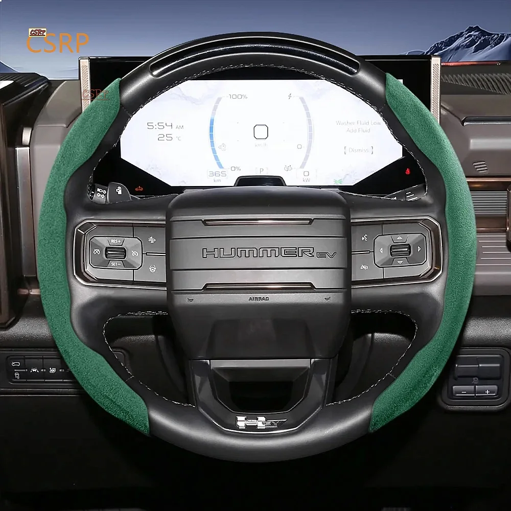 Suitable for Gmc Sports Suede Steering Wheel Cover, Split Snap-On Anti-Slip Cover for Models Such as Sierra 1500 Hd, Yukon,