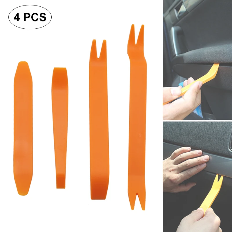 

4Pcs Car Door Clip Disassembly Tools Set DVD Stereo Refit Kits Interior Plastic Trim Panel Dashboard Removal Tool Accessories