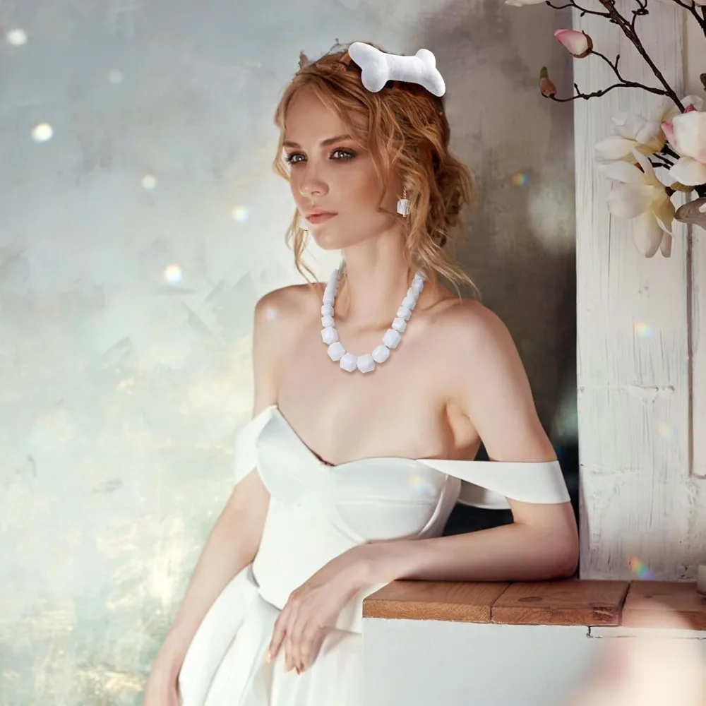 Pinzas para el cabello de hueso de 5,5 pulgadas para mujeres adultas 2 uds horquillas de esqueleto de felpa accesorios para el cabello blanco