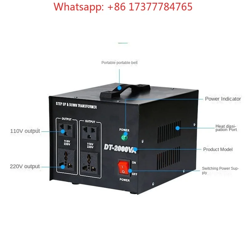 1836 2000W Manufacturer Supplies Mutual Conversion Step-Up Transformer 110 To 220 and 220V To 110V Voltage Mutual0