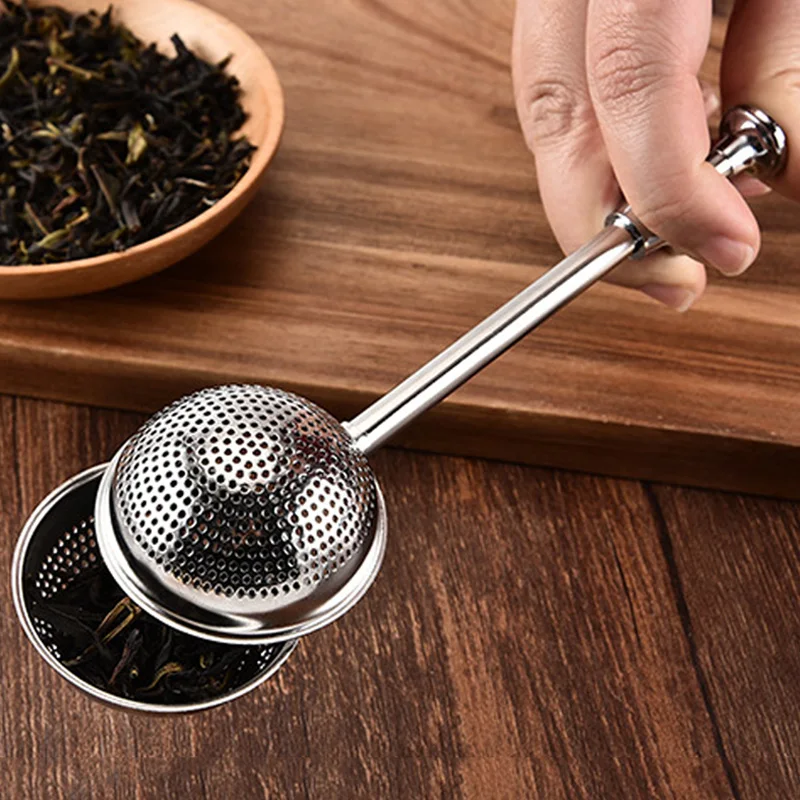 Long Handle Tea Infuser Stainless Steel Tea Strainer Filter Mesh Tea Ball Infuser Loose Leaf Green Puer Steeper Tea Accessories