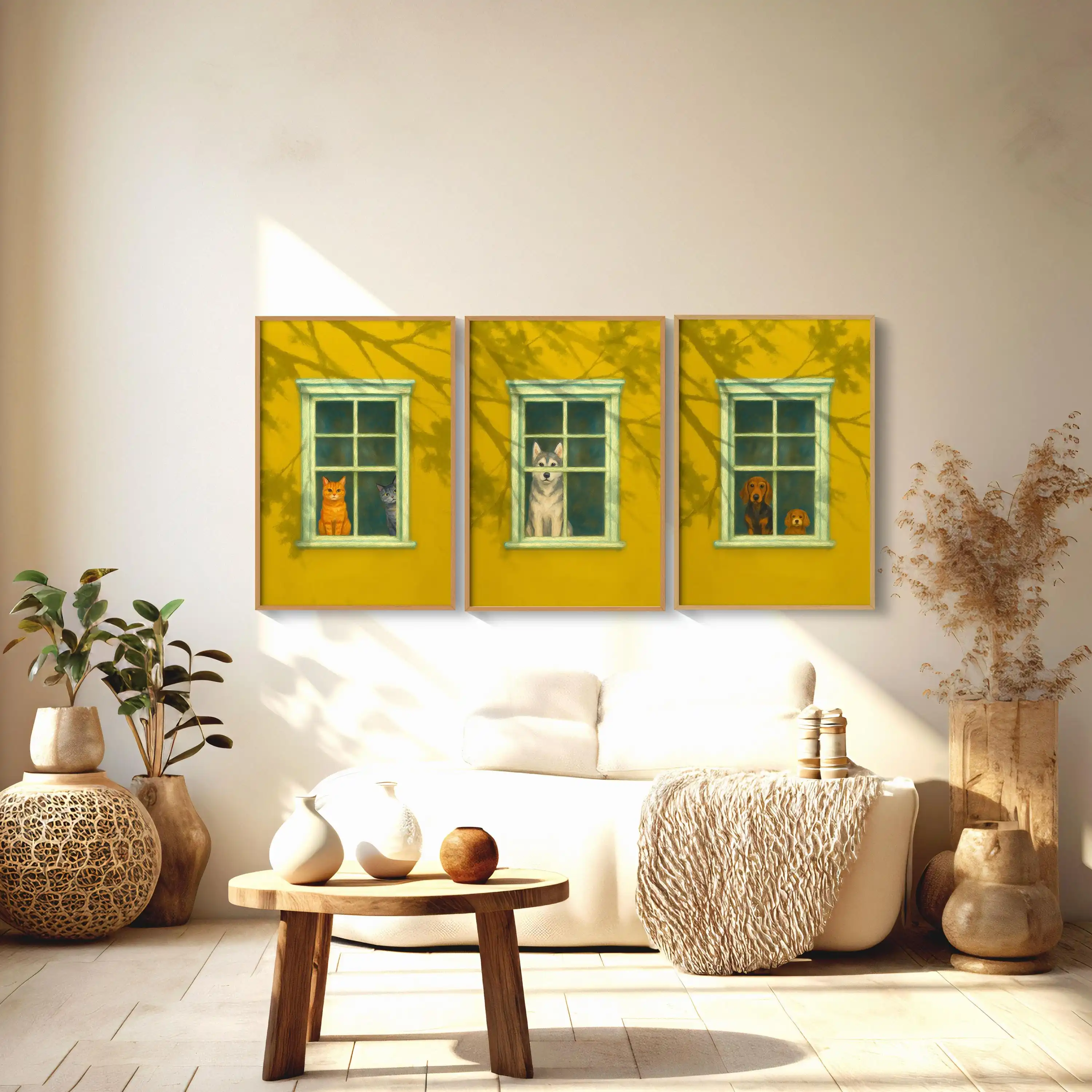 (3 sztuki bez ramy) 3 sztuki ż – Home Decor Yellow recenzja i cena