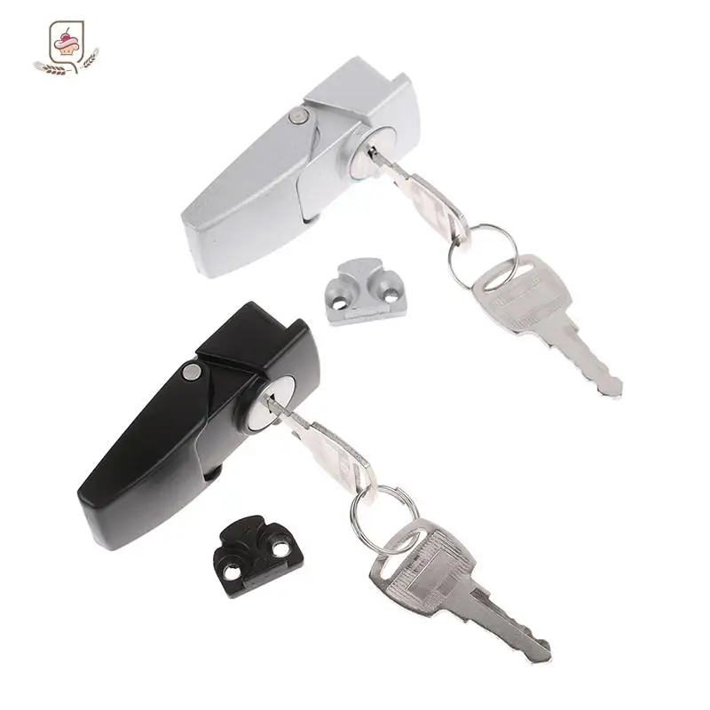 1set Cabinet Black Coated Metal Hasp Latch DK604 Security Toggle Lock With Two Keys