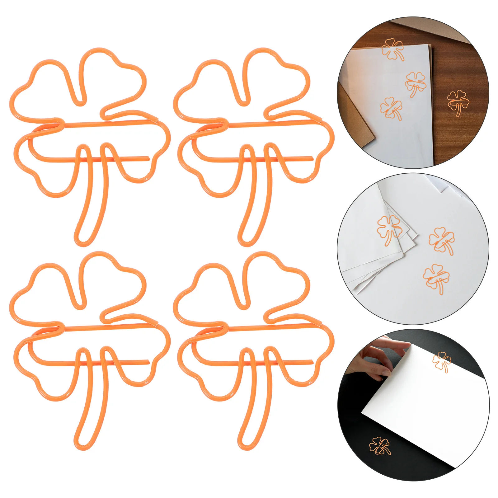 

50Pcs Clover-Shaped Paper Clips Shamrock Metal Clips for Notes Books Postcards Document Organizing Cute Bookmarks