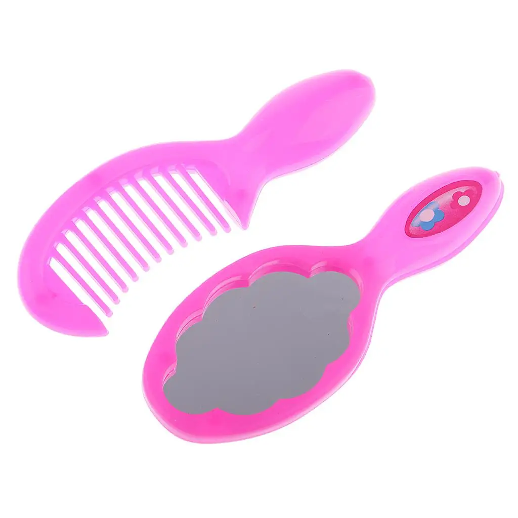 

Miniature Hair Curler Curling Iron Mirror Comb Set Doll Accessories Plastic Multicolor for 1 6 Dress Up Decor