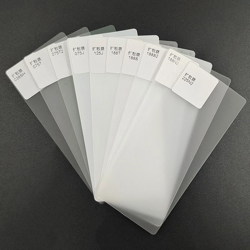 Sample set of 10PCS LED diffusion film, LCD backlight diffusion film, uniform PET light guide film for flat panel LCD photograph